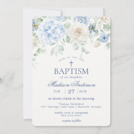 Convites Batismo Floral Azul Hipoteca Bloomias Botânicas