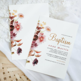 Convites Batismo Floral da Buquê de Flor bonito