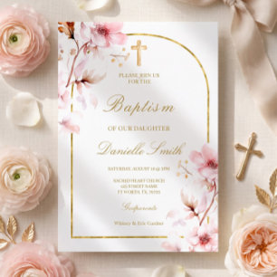 Convites Batismo Floral de Cerejeira