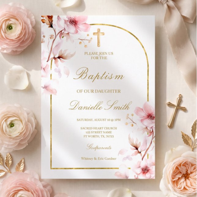 Convites Batismo Floral de Cerejeira (Criador carregado)