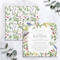 Batismo Floral de Flor Selvagem de Verão Elegante