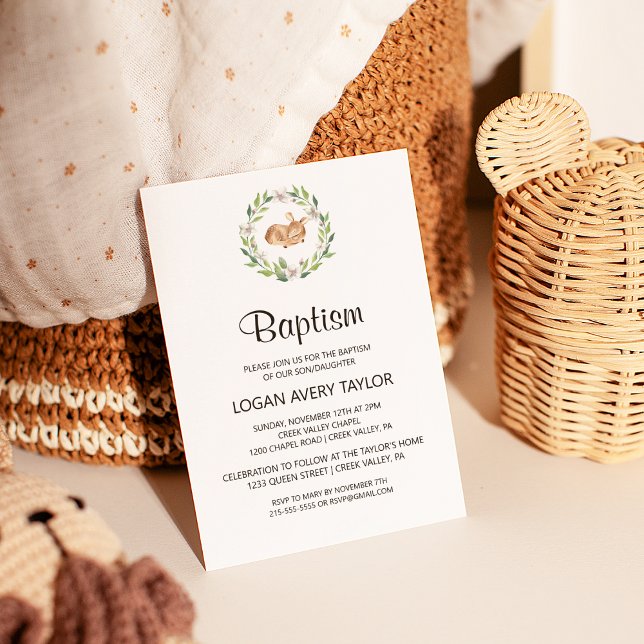 Convites Batismo Floral dos Veados Dormentes (Criador carregado)