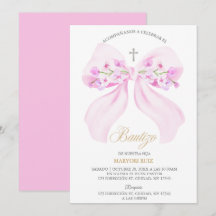 Batismo Floral Menina Arco Rosa Aquarela