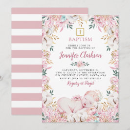 Convites Batismo Floral Recém-nascido