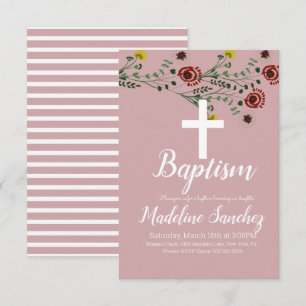 Convites Batismo Floral Vintage Dedicação Batizado