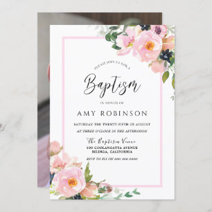 Convites Batismo Fotográfico das Meninas Flores Bonitas