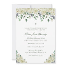 Batismo Fotográfico Floral e Verde Branco