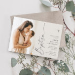 Convites Batismo Fotográfico Moderno e Elegante em Marfim<br><div class="desc">Convite de Batismo de Foto de Marfim de Escrita Elegante e Moderna. Clique no botão personalizar para personalizar este design com seus detalhes. Para alterar as cores e fontes,  escolha editar ainda mais este design para abrir opções adicionais de personalização.</div>
