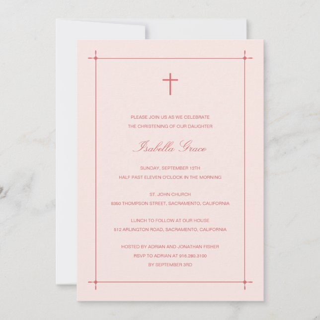 Convites Batismo Fronteiriço Cruzado/Convite de Natal (Frente)