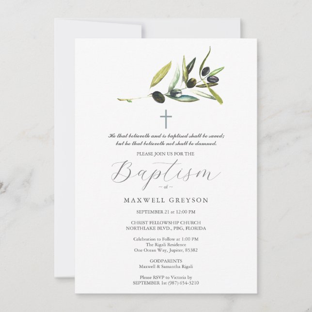 Convites Batismo Inventa Látea Religiosa (Frente)