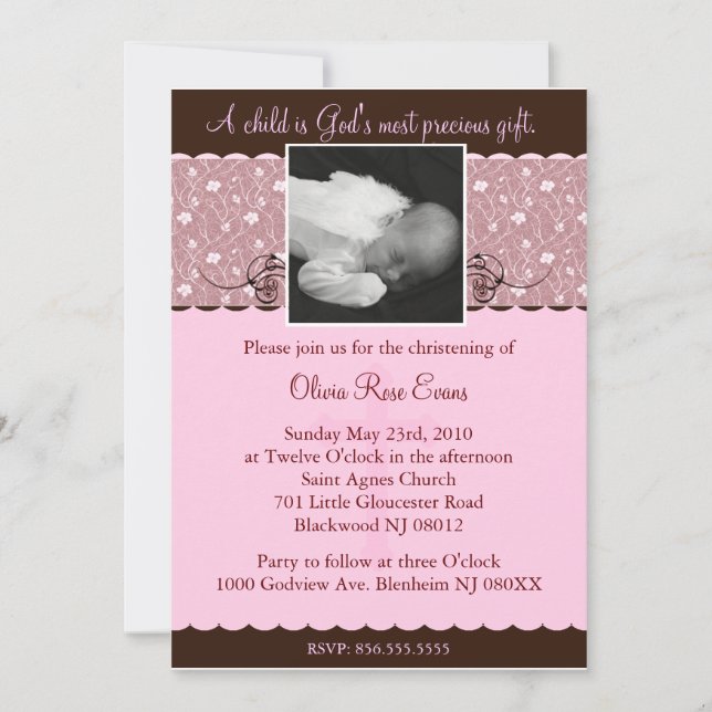 Convites Batismo/Invitaion baptismal (Frente)