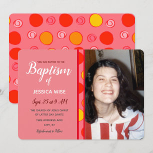 Convites Batismo LDS Movimentação geométrica