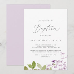 Convites Batismo Lilac Russo