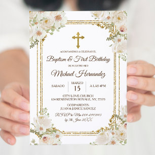 Convites Batismo mexicano marrom e bonito e primeiro aniver