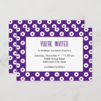 Batismo Mínimo de Polka-Dot Roxo e Branco