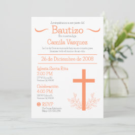 Convites Batismo na Cruz Bautizo Espanhola e Folhas I