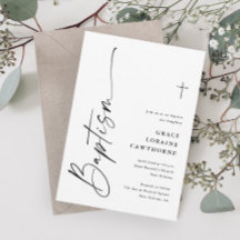 Batismo Neutro de Gênero Negro e Branco Moderno