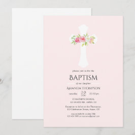 Convites Batismo ou Cristandade Floral em Aquarela