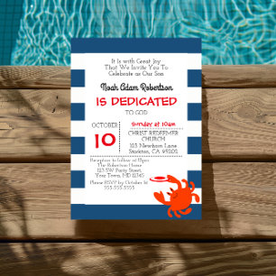 Convites Batismo Personalizado Do Caranguejo Náutico marinh