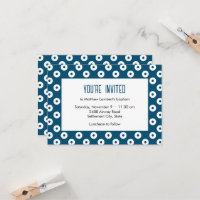 Batismo Polka-Dot Minimalista Azul e Branco