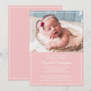 Convites Batismo Por Ela   Quadro Simples Moderno