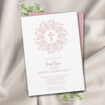 Batismo religioso moderno cor-de-rosa