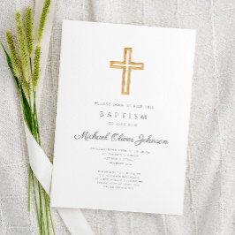 Convites Batismo religioso religioso Elegante