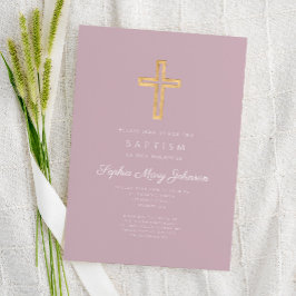 Convites Batismo religioso religioso religioso Roxo-Roxo