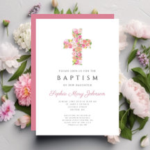 Batismo religioso religioso rosa-palha