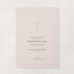 Convites Batismo Religioso Rosa Mínimo Cruz