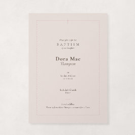 Convites Batismo Rosa Cor-de-Rosa Religioso com Cruz Recort