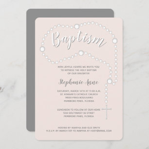 Convites Batismo Rosário a Rosa