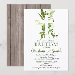 Convites Batismo Russo Verde Cruzado Verde