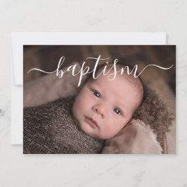 Convites Batismo tipográfico de Script Manuscrito