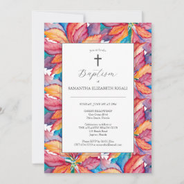 Convites Batismos Exclusivos Poinsettia Colorida