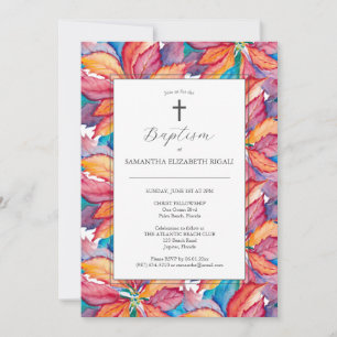 Convites Batismos Exclusivos Poinsettia Colorida