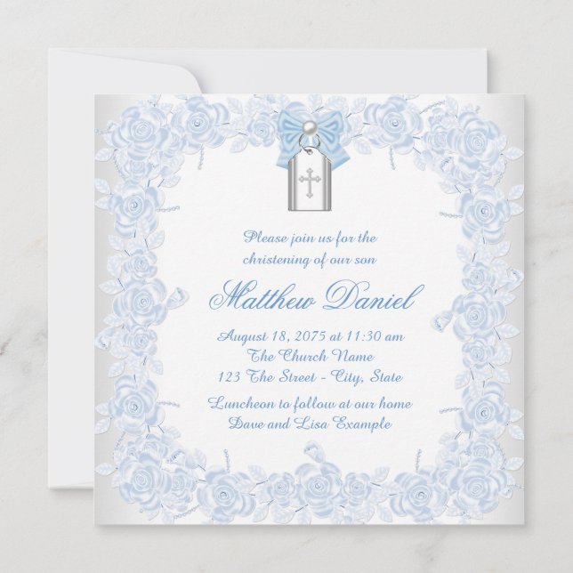 Convites Batizado Baby Blue (Verso)