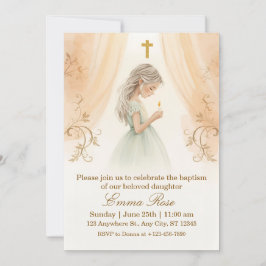 Convites Batizado Personalizado de Menina