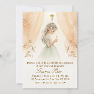 Convites Batizado Personalizado de Menina
