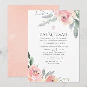 Convites Batom de Mitza Floral Rosa Pastel