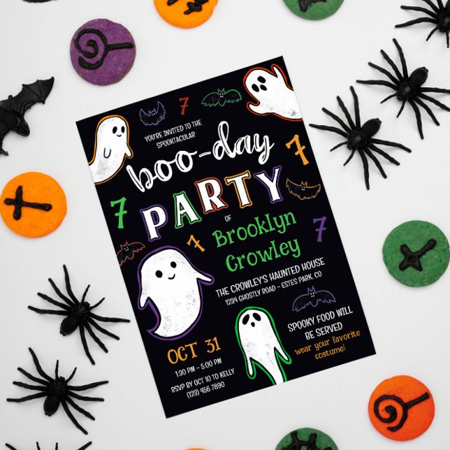 Convites Bats & Ghosts Festa Spooktacular Boo Day (Criador carregado)