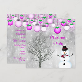 Convites Baubles, Winter Tree & Snowman Festa de Natal