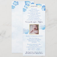 Bautizo Baptism, menino espanhol, convida com nuve