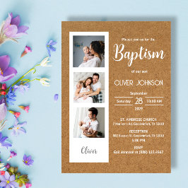 Convites Bautizo Invitacion Baby Boy ou Girl Photo Baptism