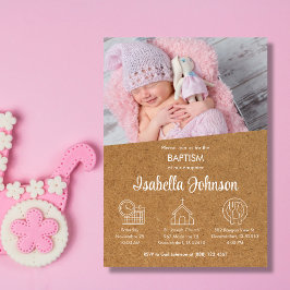 Convites Bautizo Invitación Foto Legista Rapariga Baptismo