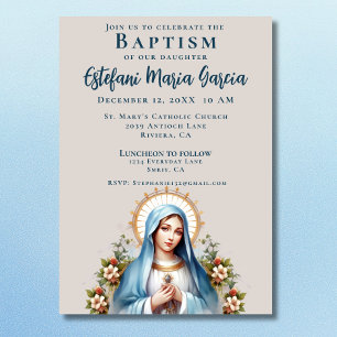 Convites Bautizo Virgen de Guadalupe Baptism