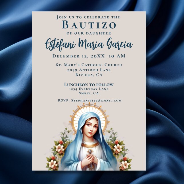 Convites Bautizo Virgen de Guadalupe Baptism mexicano (Criador carregado)
