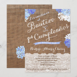 Convites Bautizo y 1er cumple, Latino Baptism Aniversário