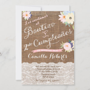 Convites Bautizo y 2do cumpleaños, Segundo Bautismo