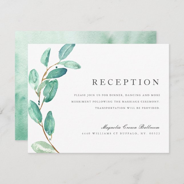 Convites Bayou Botanicals | RECEPÇÃO DE CASAMENTO (Frente/Verso)